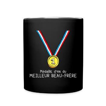 T-shirt Médaille d'or du meilleur beau-frère - Mug uni - noir - Devant