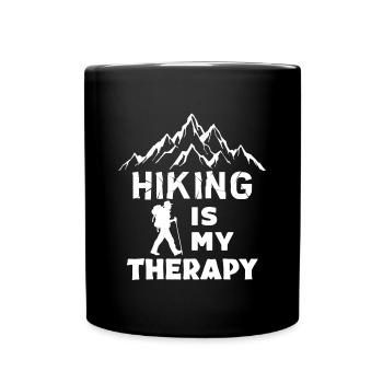 Wanderer Wandern Bergwanderung Statement Touren - Tasse einfarbig - Schwarz - Vorne