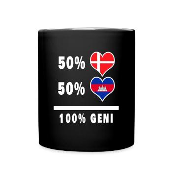 Cambodge et Danemark 100% drapeau de génie - Mug uni - noir - Devant