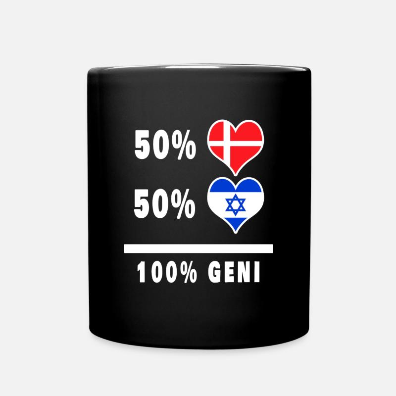 Israel and Denmark 100% genius flag - Full Colour Mug - black