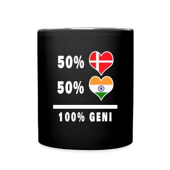 Inde et Danemark 100% drapeau de génie - Mug uni - noir - Devant