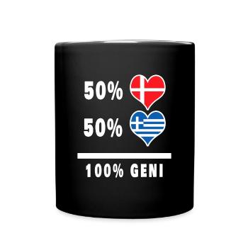 Grèce et Danemark 100% drapeau de génie - Mug uni - noir - Devant