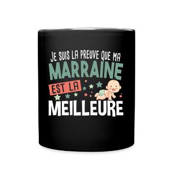 Marraine Bébé Cadeau Nourrisson Naissance - Mug uni - noir - Devant