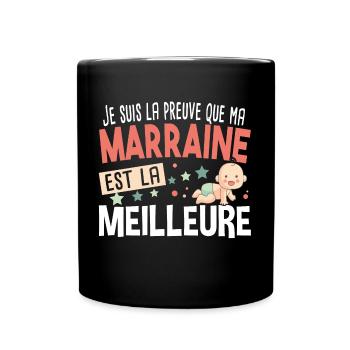 Marraine Bébé Cadeau Nourrisson Naissance - Mug uni - noir - Devant