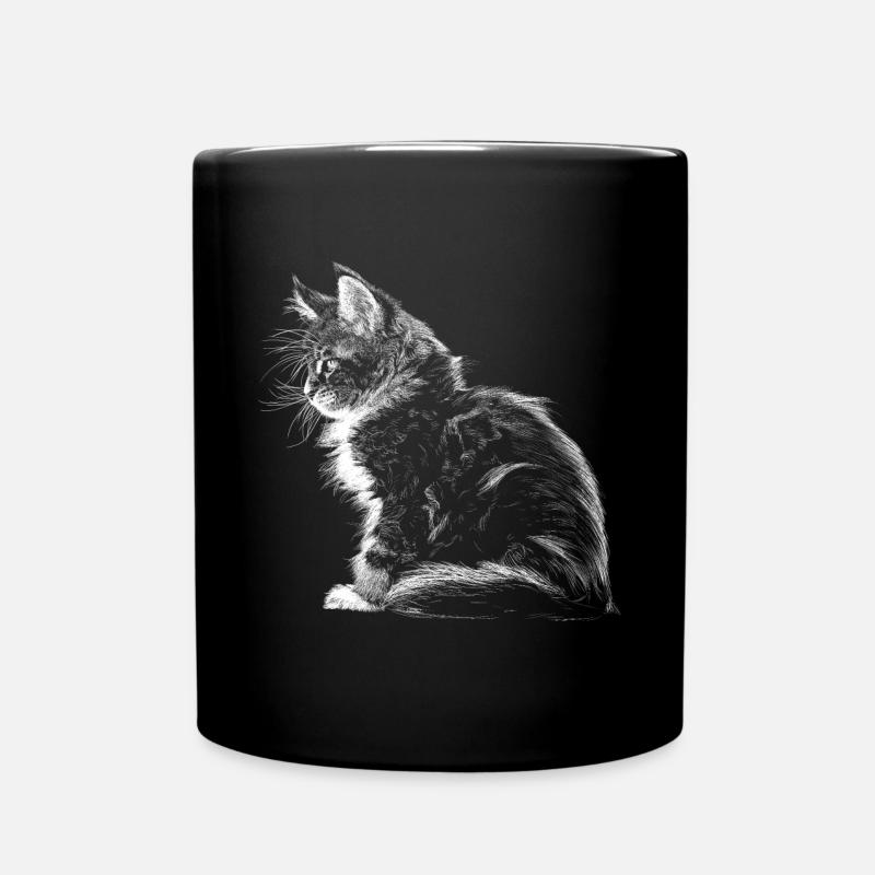 Kätzchen - Tasse einfarbig - Schwarz