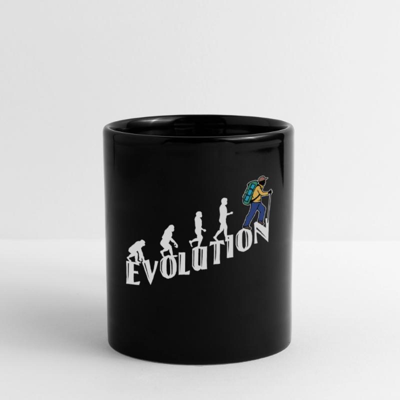 Evolution Wanderer Hiking Hike Mountain Hike Full Colour Mug