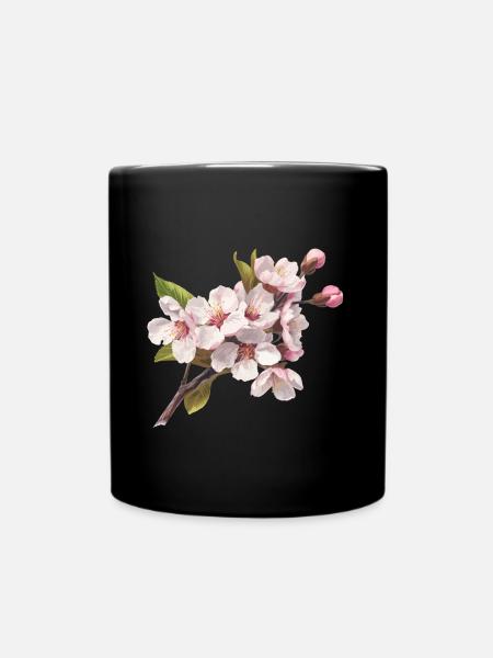 Cerisiers en fleurs pastel - Mug uni - noir