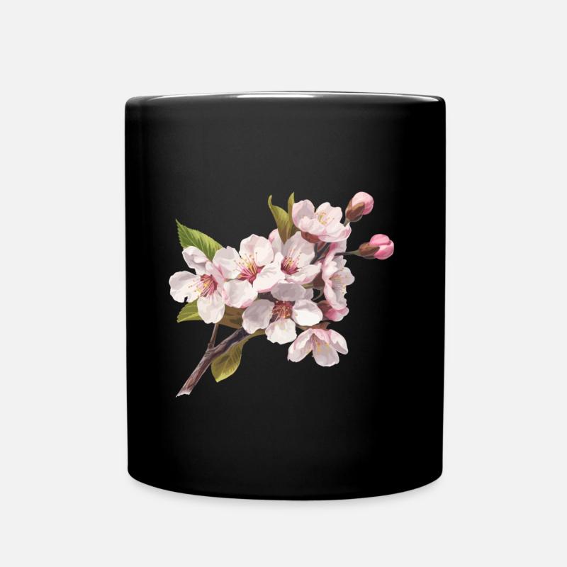 Cerisiers en fleurs pastel - Mug uni - noir