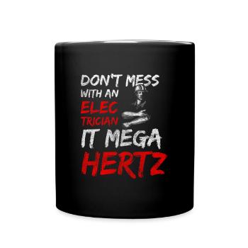 Electrician Men High Voltage - Full Colour Mug - black - Front