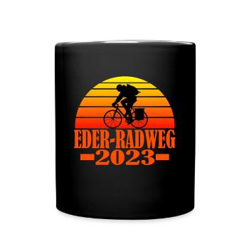 Eder radweg - Tasse einfarbig - Schwarz - Vorne
