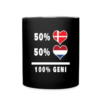 Pays-Bas et Danemark 100% drapeau de génie - Mug uni - noir - Devant