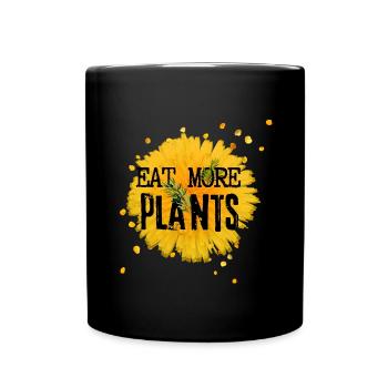 Eat more plants Löwenzahn - Tasse einfarbig - Schwarz - Vorne