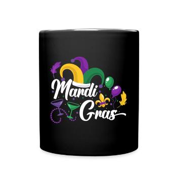 Mardi Gras New Orleans Mardi - Tasse einfarbig - Schwarz - Vorne