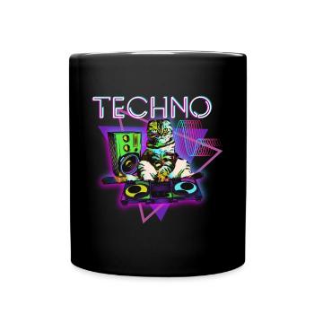 Techno Techno Musik Party Energie - Tasse einfarbig - Schwarz - Vorne