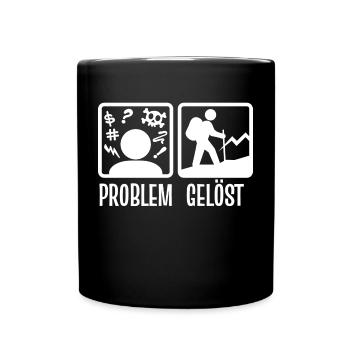 Wanderrouten Wandern Wanderer Wanderung Statement - Tasse einfarbig - Schwarz - Vorne