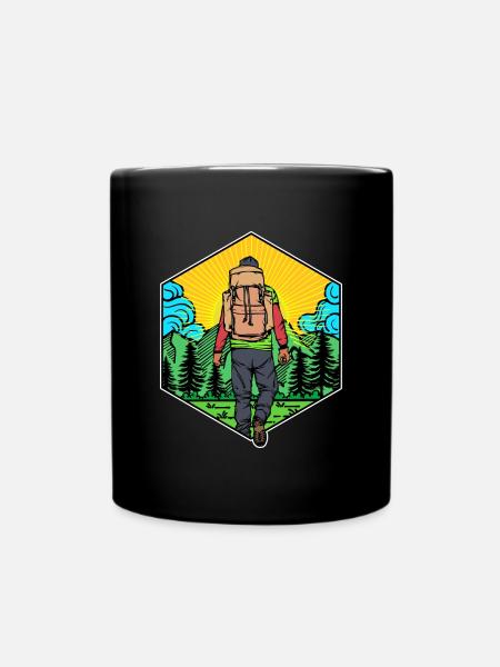 Hiking Hiking Hiking Hiking Trails Tours - Full Colour Mug - black