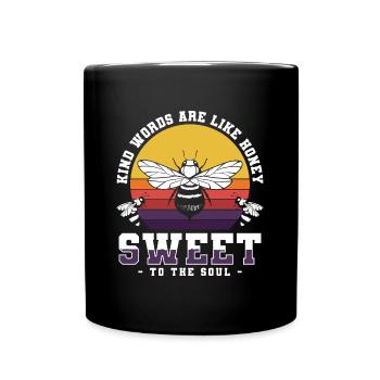 Miel, abeilles, insectes - Mug uni - noir - Devant