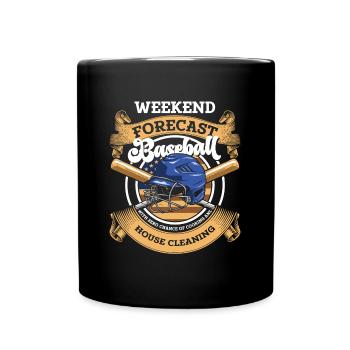 Baseballschläger Catcher Amerika Ball - Tasse einfarbig - Schwarz - Vorne