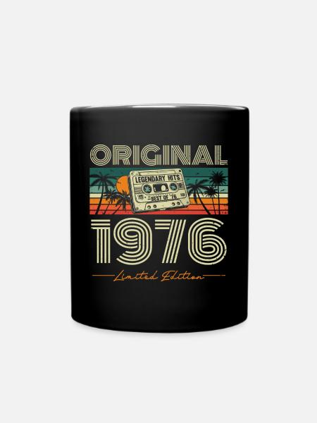 Original 1976 Vintage Jahrgang Retro Geburtstag - Tasse einfarbig - Schwarz