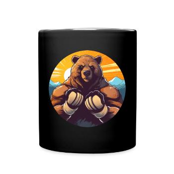Bear Fitness Training Boxing Boxer Sunset - Mug uni - noir - Devant