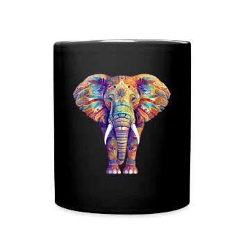 Elefant - Tasse einfarbig - Schwarz - Vorne