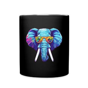 Elefant - Tasse einfarbig - Schwarz - Vorne