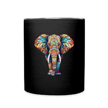 Elefant - Tasse einfarbig - Schwarz - Vorne