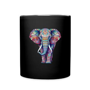Elefant - Tasse einfarbig - Schwarz - Vorne
