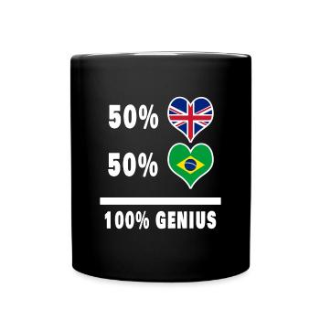 Brésil et Grande-Bretagne 100% Genius Flag - Mug uni - noir - Devant