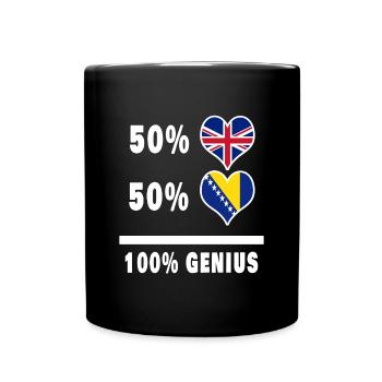 Bosnie et Grande-Bretagne 100% Genius Flag - Mug uni - noir - Devant
