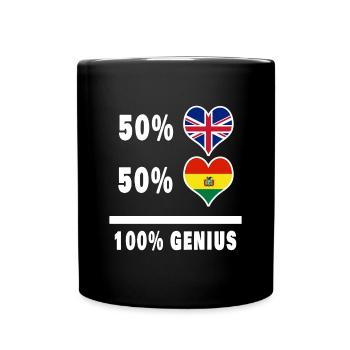 Bolivien und Großbritannien 100% Genius Flagge - Tasse einfarbig - Schwarz - Vorne
