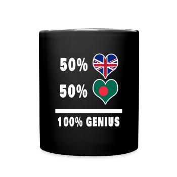 Bangladesh and Great Britain 100% Genius Flag - Full Colour Mug - black - Front