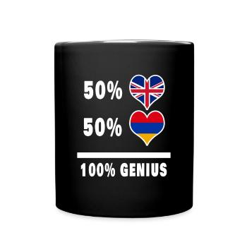 Armenia and Great Britain 100% Genius Flag - Full Colour Mug - black - Front