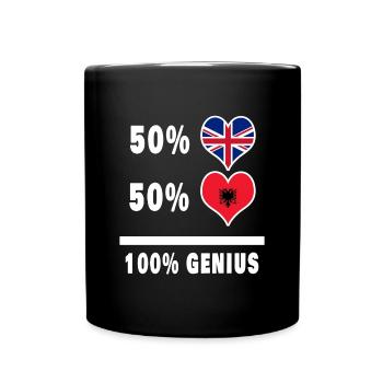Albanie et Grande-Bretagne 100% Genius Flag - Mug uni - noir - Devant
