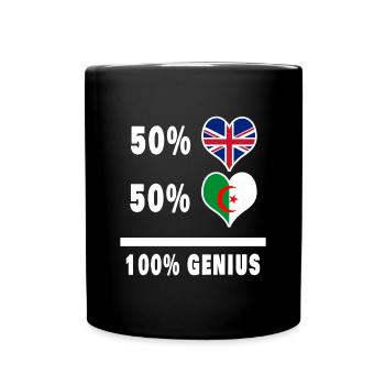 Algeria and Great Britain 100% Genius Flag - Full Colour Mug - black - Front