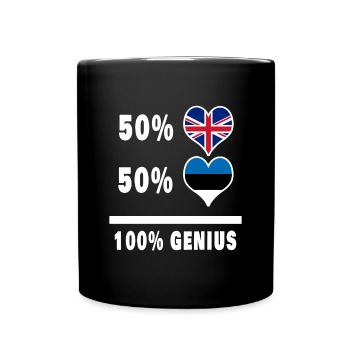 Estonie et Grande-Bretagne 100% Genius Flag - Mug uni - noir - Devant