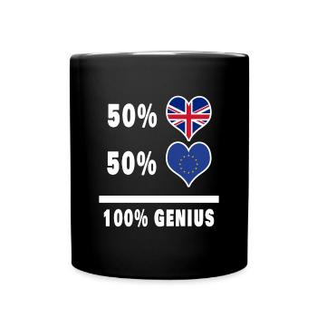 Europe et Grande-Bretagne 100% Genius Flag - Mug uni - noir - Devant