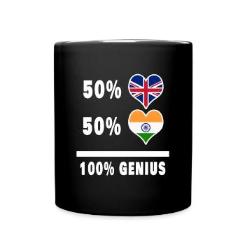 Inde et Grande-Bretagne 100% Genius Flag - Mug uni - noir - Devant