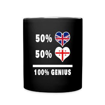 Géorgie et Grande-Bretagne 100% Genius Flag - Mug uni - noir - Devant