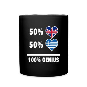Grèce et Grande-Bretagne 100% Genius Flag - Mug uni - noir - Devant