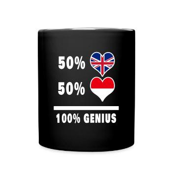 Indonésie et Grande-Bretagne 100% Genius Flag - Mug uni - noir - Devant