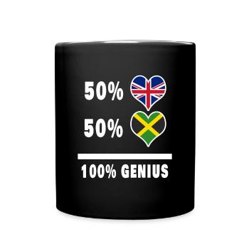 Drapeau 100% Genius de la Jamaïque et de la Grande-Bretagne - Mug uni - noir - Devant