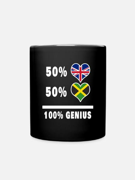 Jamaica and Great Britain 100% Genius Flag - Full Colour Mug - black