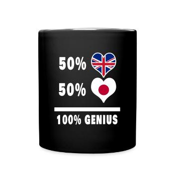 Japon et Grande-Bretagne 100% Genius Flag - Mug uni - noir - Devant