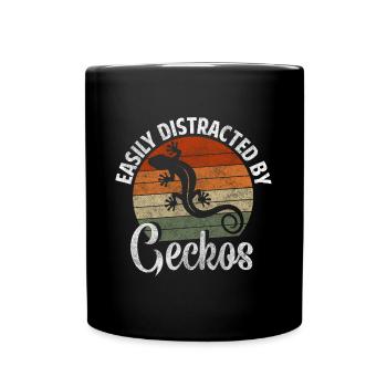 Reptilie Eidechse Tier Reptilienliebhaber - Tasse einfarbig - Schwarz - Vorne