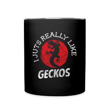 Geckos Terraristik - Tasse einfarbig - Schwarz - Vorne