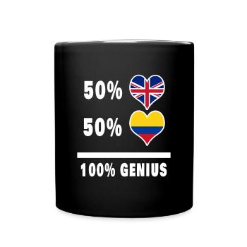 Colombie et Grande-Bretagne 100% Genius Flag - Mug uni - noir - Devant