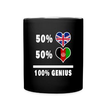 Afghanistan and Great Britain 100% Genius Flag - Full Colour Mug - black - Front