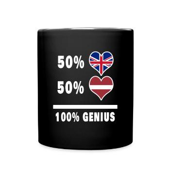 Lettonie et Grande-Bretagne 100% Genius Flag - Mug uni - noir - Devant