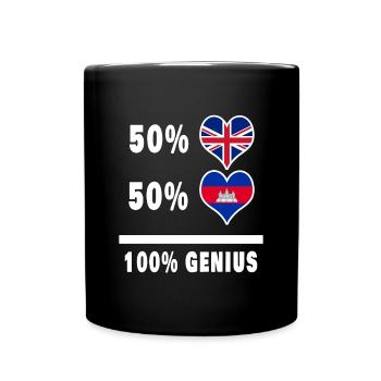 Cambodge et Grande-Bretagne 100% Genius Flag - Mug uni - noir - Devant